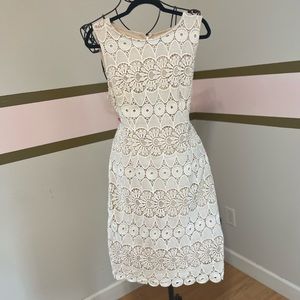 Liz Claiborne sleeveless cream floral dress